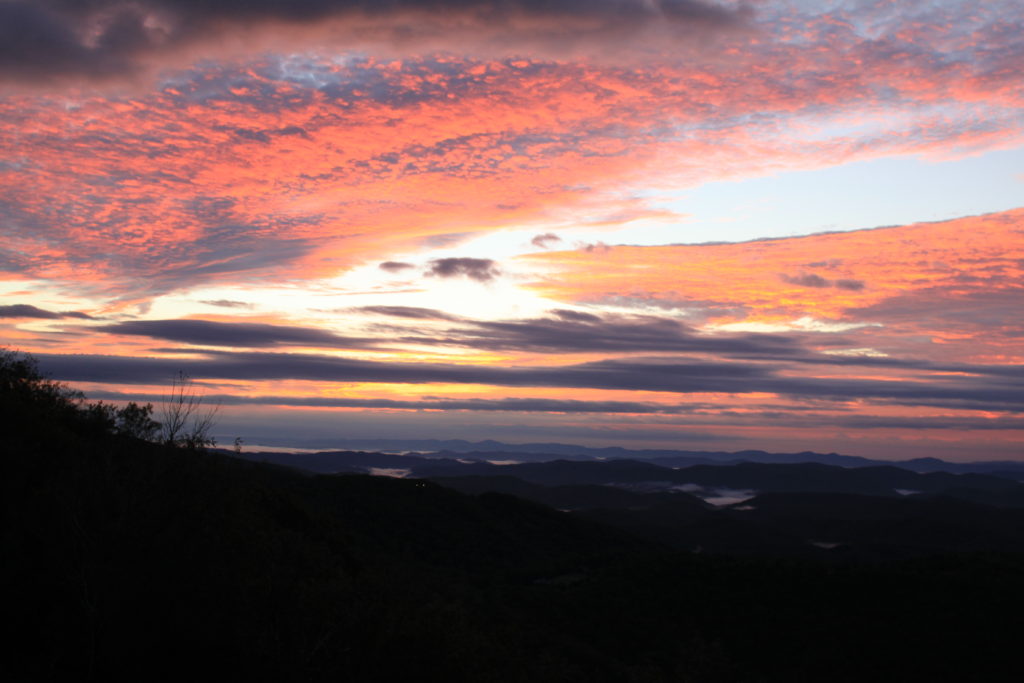 sunrise from the Blue Ridge Parkway