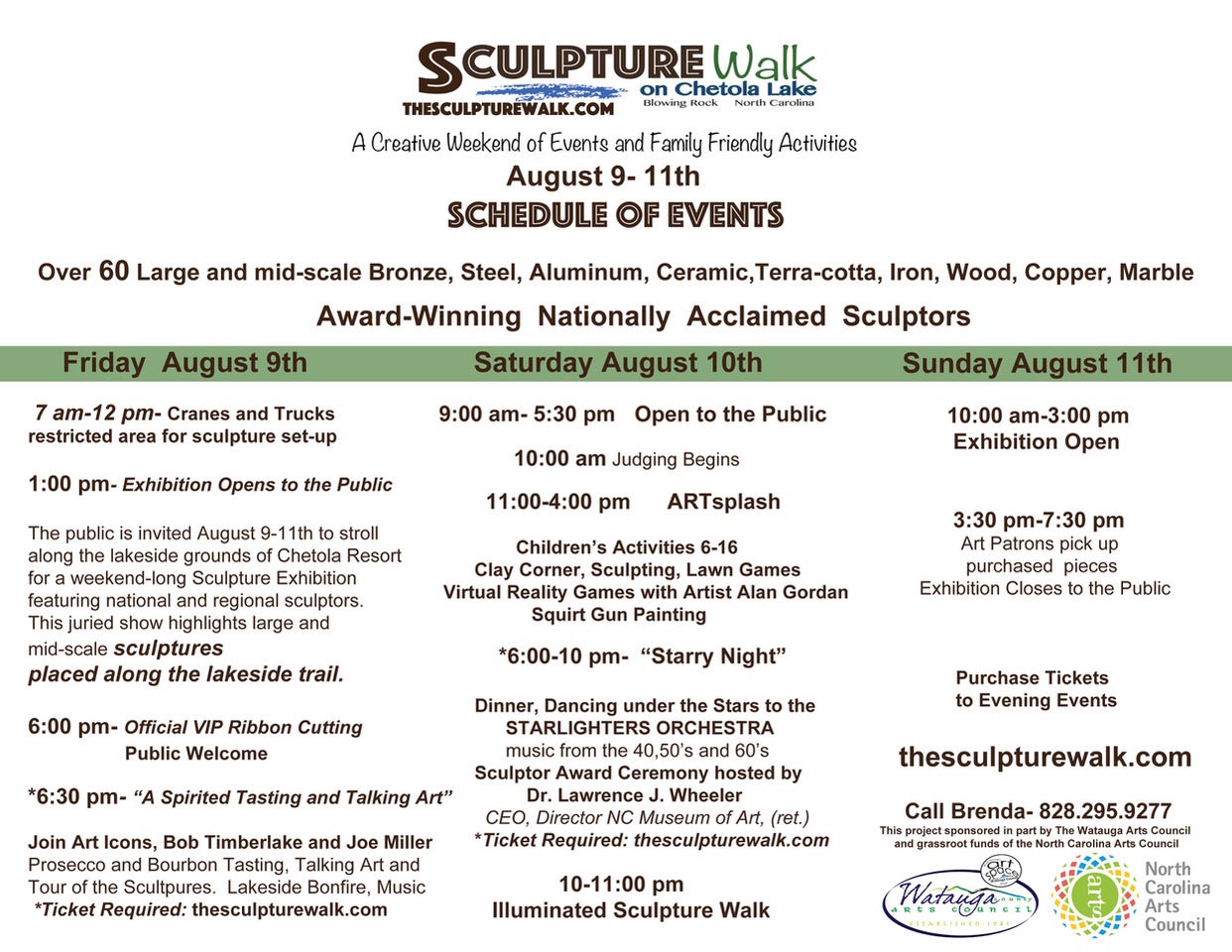 sculpture walk schedule