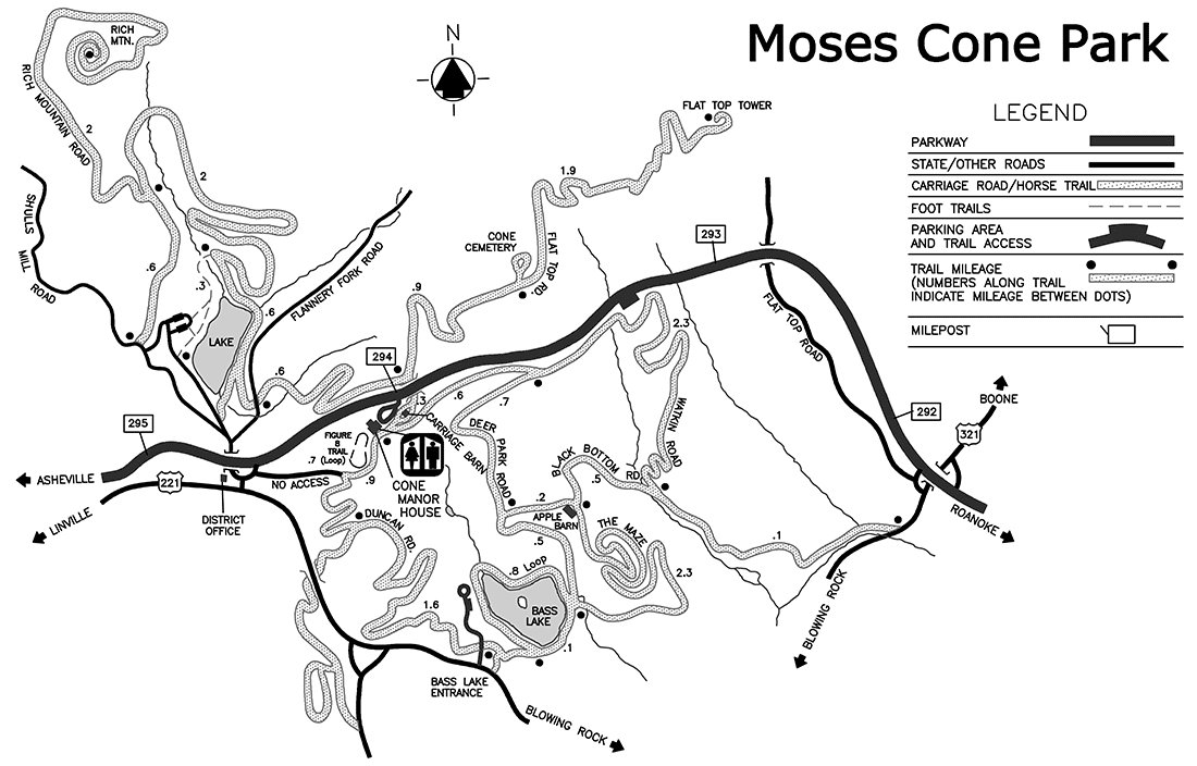 Moses Cone Memorial Park Trail Map