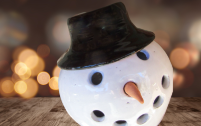 Pottery Snowman Lantern at Bolick and Traditions Pottery