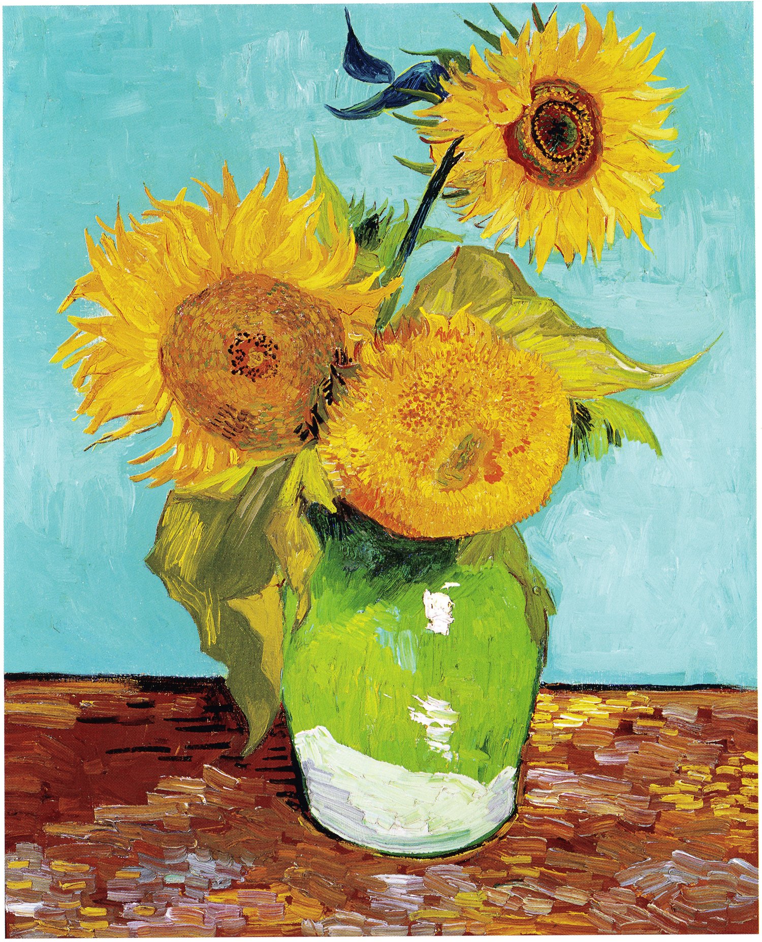 Three Sunflowers by Vincent Van Gogh.