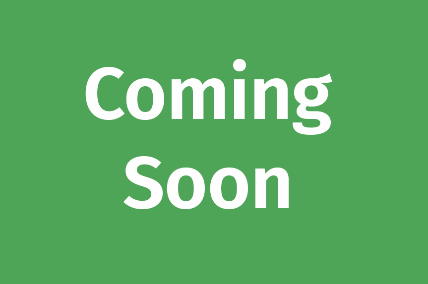 green background with white text that reads "coming soon."