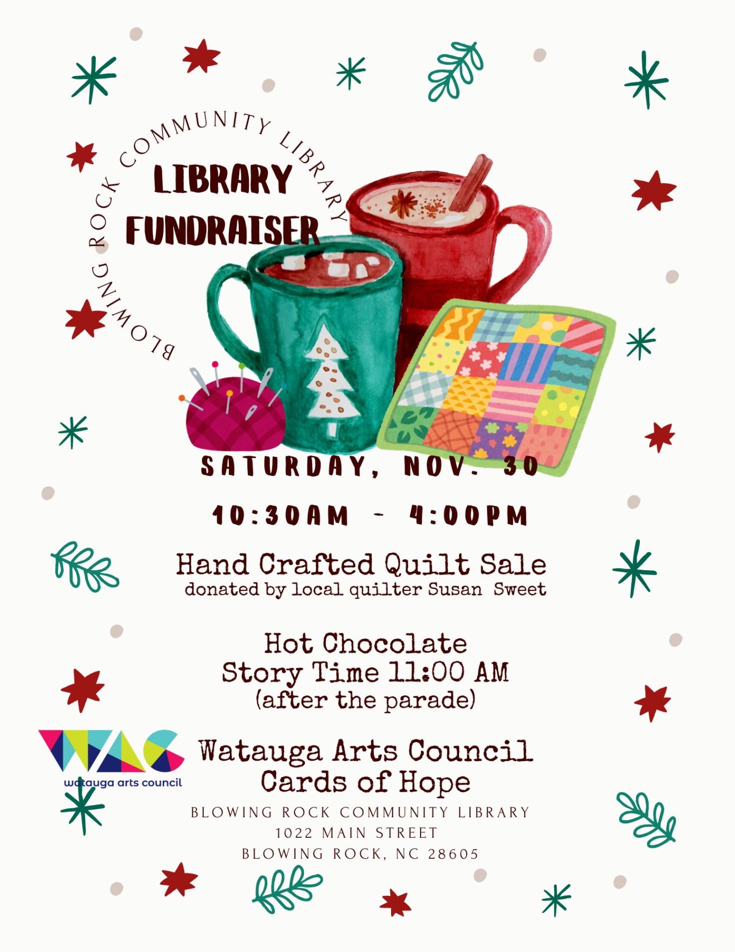 Quilt Sale & Children’s Story Time at Blowing Rock Community Library