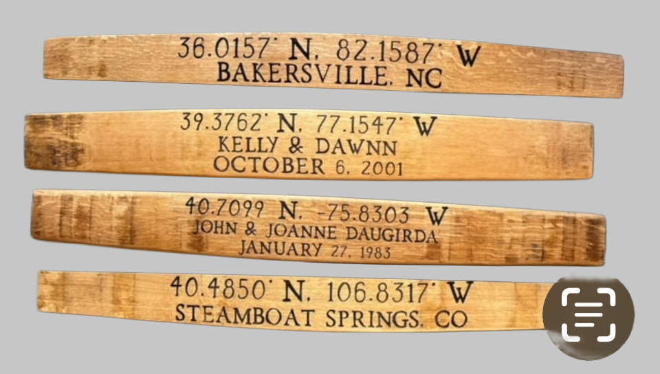Engraved Wine Staves at High Country Woodworks