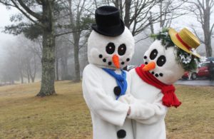 chilly and crystal the winterfest mascots